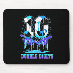 10 Double Digits 10. Geburtstag Junge Fußball Eis- Mousepad