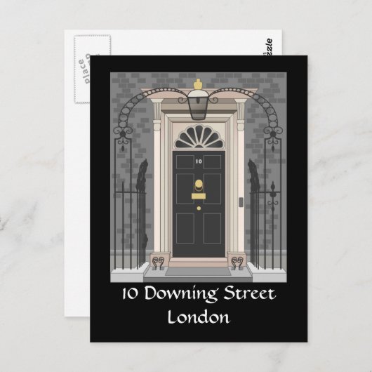 10 Downing Street, London (zeichnend) Postkarte (Vorne/Hinten)
