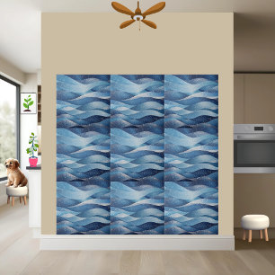 #10 Elegant Blue Cosmic Waves - Starry Night Ocean Fliese