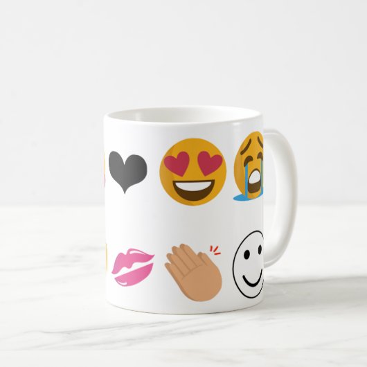 10 Emoji Kaffeetasse (VorderseiteRechts)