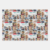 10 Foto Border Birthday Text Centre - Aquamarin Gr Geschenkpapier Set (Vorderseite 3)