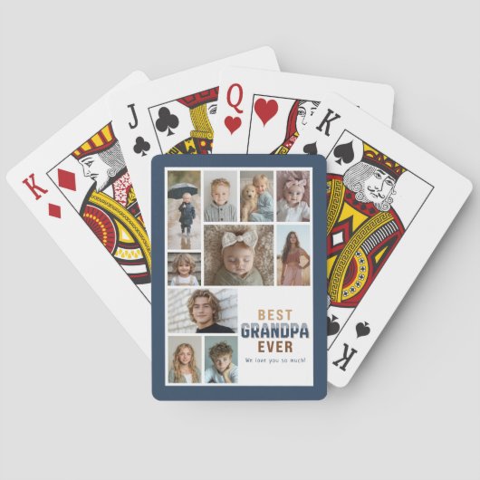 10 Foto-Collage Bester Opa Aller Zeiten Spielkarten (Rückseite)