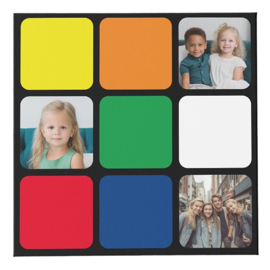 10 Foto Collage buntes Quadrat-Farbpuzzle Würfel (Rechts)