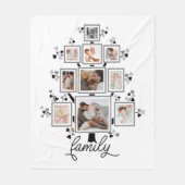 10-Foto Collage Family Tree Heart Blätter Fleecedecke (Vorderseite)