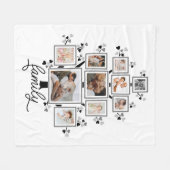 10-Foto Collage Family Tree Heart Blätter Fleecedecke (Vorderseite (Horizontal))