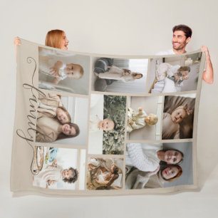 10 Foto Collage Freundesvorlage personalisiert Fleecedecke