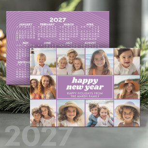 10 Foto-Collage - Frohes Neues Jahr 2027 Kalender Feiertagskarte