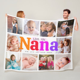 10 Foto Collage Liebe Sie Nana Multicfarben Modern Fleecedecke