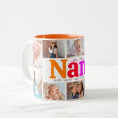 10 Foto Collage Liebe Sie Nana Multicolored Bold Zweifarbige Tasse (Vorderseite Links)