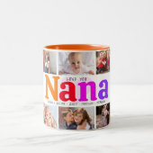 10 Foto Collage Liebe Sie Nana Multicolored Bold Zweifarbige Tasse (Mittel)
