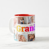 10 Foto Collage Liebe Sie Oma Multicolor Fett Zweifarbige Tasse (Vorderseite Links)