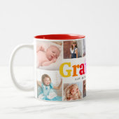 10 Foto Collage Liebe Sie Oma Multicolor Fett Zweifarbige Tasse (Links)