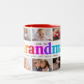 10 Foto Collage Liebe Sie Oma Multicolor Fett Zweifarbige Tasse (Mittel)