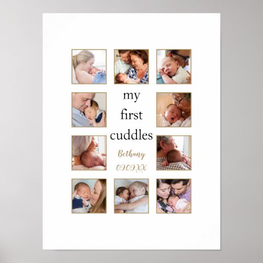 10 Foto Collage Mein erster Cuddles Neugeborener N Poster (Vorne)