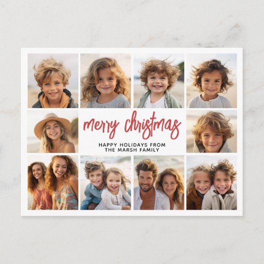 10 Foto-Collage - Modern Frohe Weihnachten (Vorderseite)