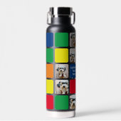 10 Foto Collage Moderne würfelrote blaugelbe Gelbe Trinkflasche (Vorne)