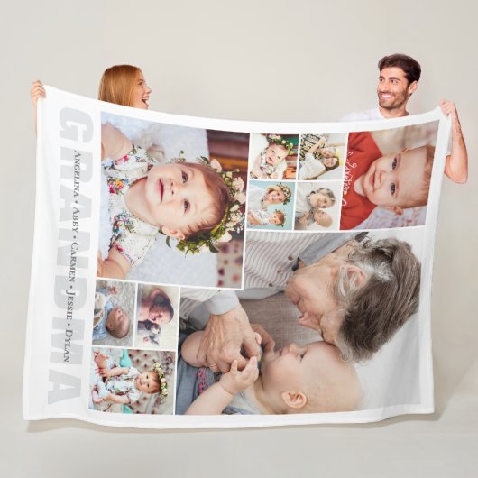 10-Foto-Collage Oma-Geschenk Fleecedecke (Beispiel)