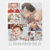 10-Foto-Collage Oma-Geschenk Fleecedecke (Vorderseite)