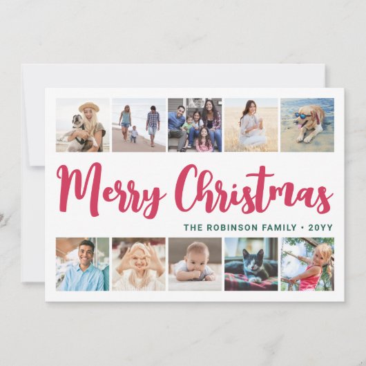 10 Foto Collage Script Frohe Weihnachten Moderne (Vorderseite)