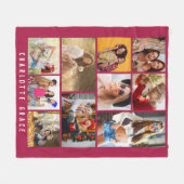 10 Foto Einfache Moderne Minimal Maroon Chic Name Fleecedecke (Vorderseite (Horizontal))