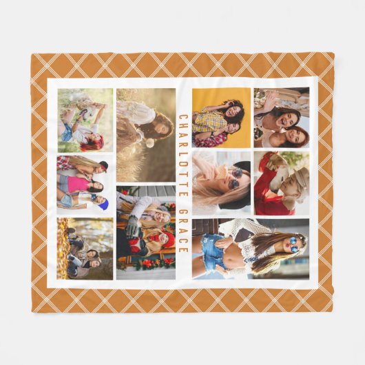 10 Foto Elegant Modernes Braun Kariert Stilvoller  Fleecedecke (Vorderseite (Horizontal))