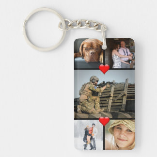 10 Foto-Familien-Collagen-Herzen personalisiert Schlüsselanhänger