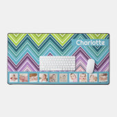 10 Foto Farbiges ZigZag Personalisiert Schreibtischunterlage (Tastatur & Maus)