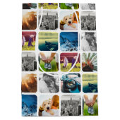 10 Foto Gittervorlagenquadrat, gerundeter weißer R Mittlere Geschenktüte (Vorderseite)