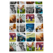 10 Foto Gittervorlagenquadrat, gerundeter weißer R Mittlere Geschenktüte (Rückseite)