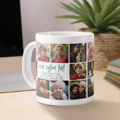 10 Foto Grenze mit Textmitte - Aquamarin grau Jumbo-Tasse
