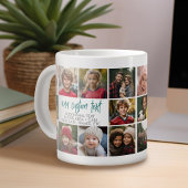 10 Foto Grenze mit Textmitte - Aquamarin grau Jumbo-Tasse