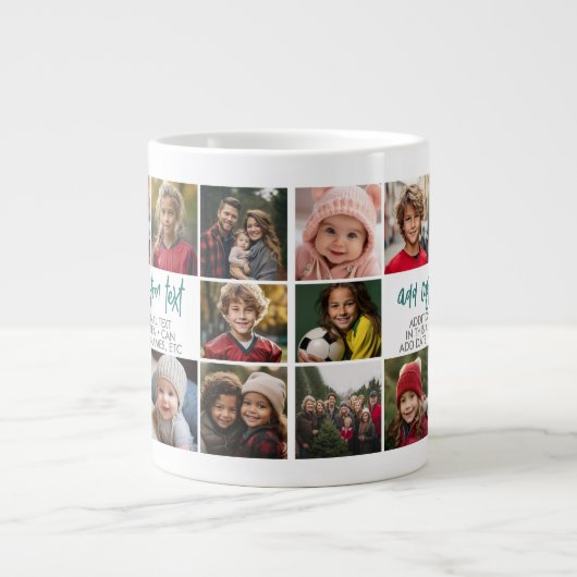 10 Foto Grenze mit Textmitte - Aquamarin grau Jumbo-Tasse (Vorderseite)