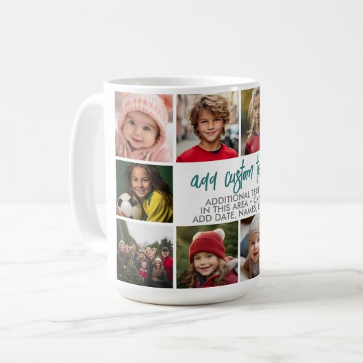 10 Foto Grenze mit Textmitte - Aquamarin grau Kaffeetasse (Vorderseite Links)