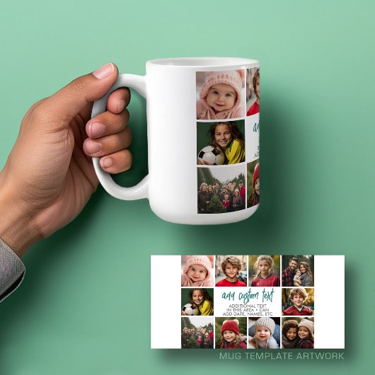 10 Foto Grenze mit Textmitte - Aquamarin grau Kaffeetasse