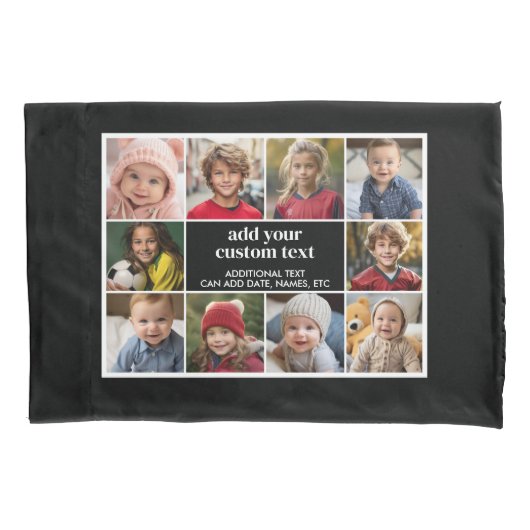 10 Foto Grenze mit Textmitte - Schwarz-weiß Kissenbezug (Vorderseite)