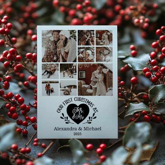 10 Foto Herzchen Erste Weihnachten als Mr. & Mrs.