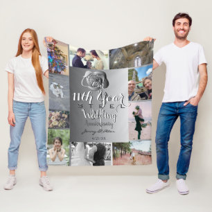 10 Foto mit 11. Jubiläum Stahl-Rose  Fleecedecke