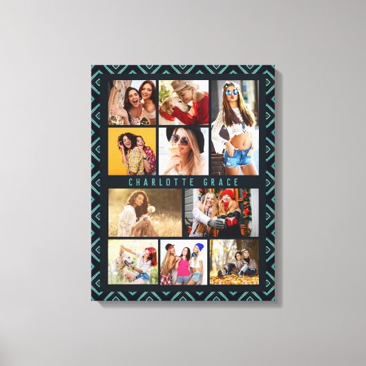 10 Foto Modern Geometric Stylish Name Leinwanddruck (Vorderseite)