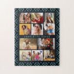 10 Foto Modern Geometric Stylish Name Puzzle<br><div class="desc">Das 10 Foto Modern Geometric Stylish Name Jigsaw Puzzle enthält zehn Ihrer Lieblingsfotos für ein einfaches und schnelles Arbeiten, um Ihre eigene Foto-Collage hinzuzufügen. Personalisieren Sie mit Ihrem Namen und umgeben von einem geometrischen Muster. Es ist ein perfektes Geschenk für Weihnachten, Geburtstage, Muttertag, Vatertag, Schwestern, beste Freunde und vieles mehr....</div>
