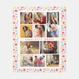 10 Foto Modern Stylish Watercolor Polka Dots Name Fleecedecke