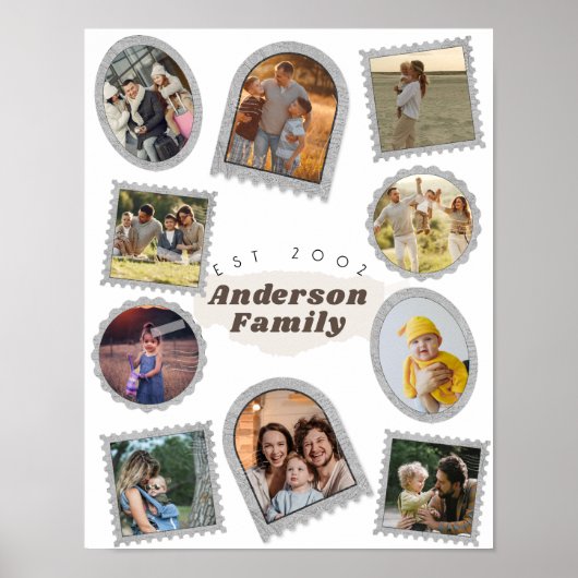 10 Foto Moderne Elegante Collage Familie Liebe Poster (Vorne)