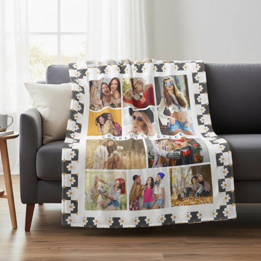 10 Foto Moderne Groovy Daisy Blume Stilvolle Bezei Fleecedecke