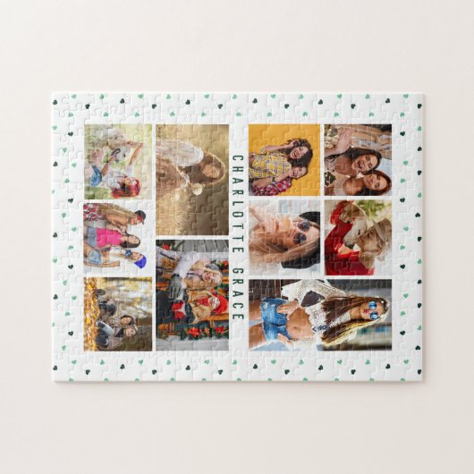 10 Foto Moderne grüne romantische Liebe trägt den  Puzzle (Horizontal)