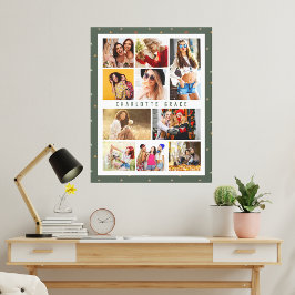 10 Foto Moderne Sterne Stilvolle Grüne Bezeichnung Leinwanddruck