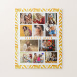 10 Foto Moderne stilvolle Aquarellfarben Blätter N Puzzle<br><div class="desc">10 Foto Modern Stylish Watercolor Blätter Name Jigsaw Puzzle bietet Ihnen zehn Ihrer Lieblingsfotos für eine einfache und schnelle Aufnahme Ihrer eigenen Foto Collage. Personalisieren Sie mit Ihrem Namen und umgeben von einem einfachen Muster von Aquarellfarben-Herbstlauben. Macht ein perfektes Geschenk für Weihnachten, Geburtstage, Muttertag, Schwestern, beste Freunde und mehr. Entworfen...</div>