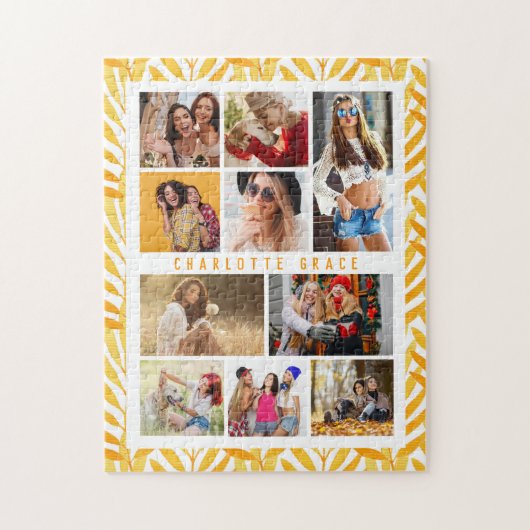 10 Foto Moderne stilvolle Aquarellfarben Blätter N Puzzle (Vertikal)