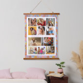 10 Foto Moderne Trendy Hippie Floral Stilvoller Na Wandteppich Mit Holzrahmen (Schlafzimmer)