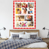 10 Foto Moderne Trendy Red Kariert Stylish Name Leinwanddruck (Insitu (Schlafzimmer))