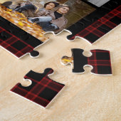 10 Foto Moderne Trendy Red Kariert Stylish Name Puzzle (Seite)