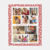10 Foto Moderner, Niedlicher Girly Floral Name Fleecedecke (Vorderseite)